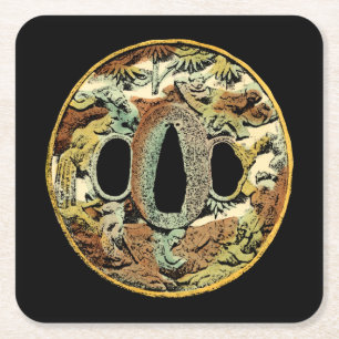 Gilded Asian Medallion by Vision Studio Underlägg Papper Kvadrat