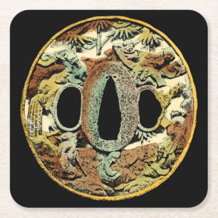 Gilded Asian Medallion by Vision Studio Underlägg Papper Kvadrat