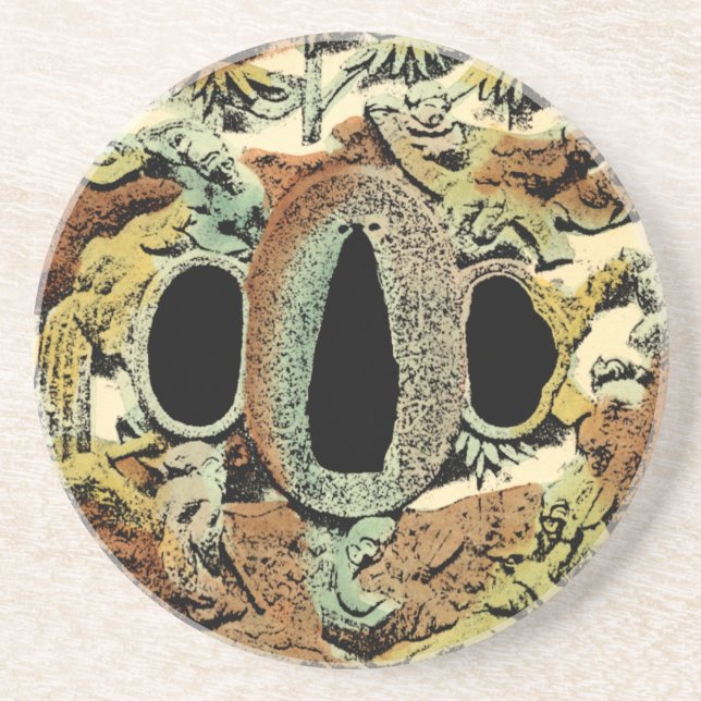 Gilded Asian Medallion by Vision Studio Underlägg Sandsten (Framsidan)