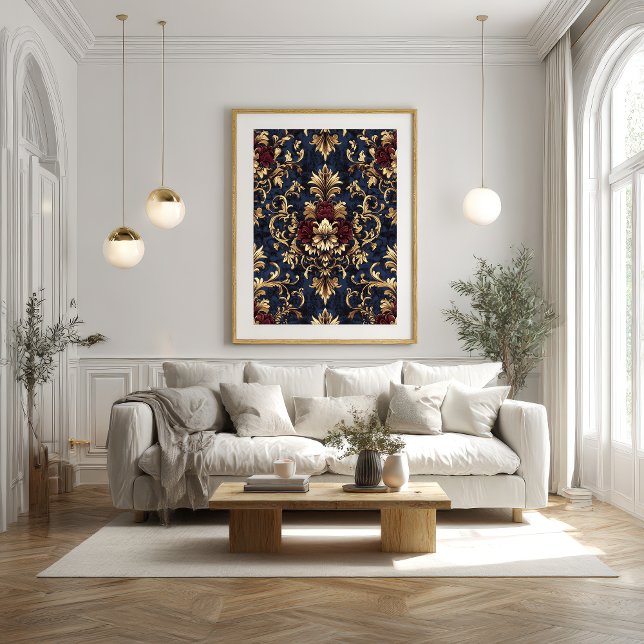 Gilded Baroque Blommigt Swirls Poster (Skapare uppladdad)