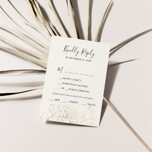 Gilded Blommigt Cream & Guld Faded Menu Choice OSA Kort