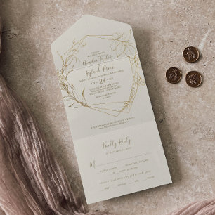 Gilded Blommigt   Cream och Guld Bröllop