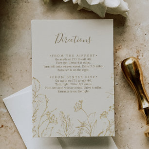 Gilded Blommigt Kortet för Cream Directions-hölj Tilläggskort