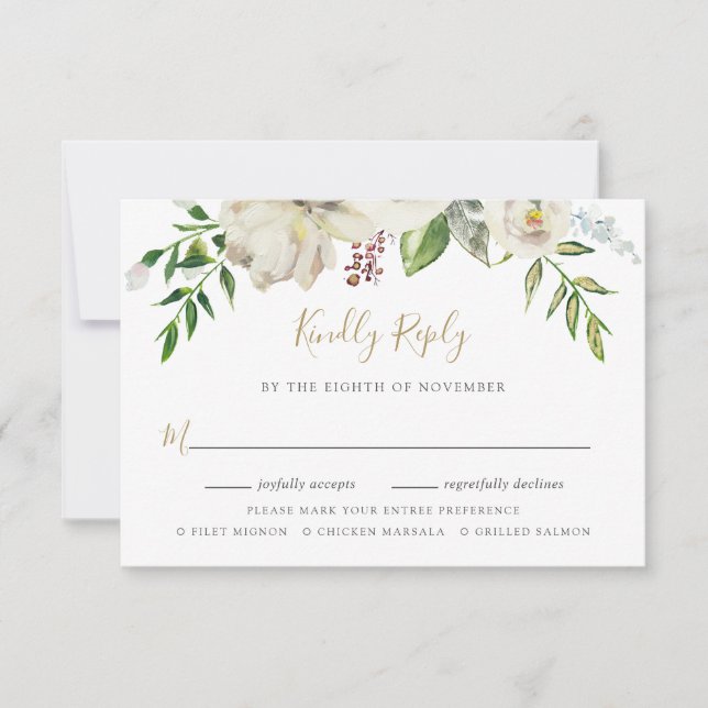 Gilded Bloom Bröllop OSA Card med målval (Framsida)