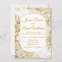 Gilded Bloom Classic Wedding-inbjudan