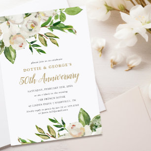 Gilded Blooms 50-årsjubileumspartaj-inbjudan Inbjudningar