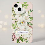 Gilded Blooms Anpassningsbar Monogram |<br><div class="desc">Anpassningsbar med telefonfodral i monogrammet personlig med ditt namn eller annan text. Den här söt feminininkonstruktionen har en vit, grönt och guld blommigt som illustrerar den rosans bakgrund. Använda designen verktyg om du vill välja valfri bakgrund färg, ändra typsnitt och färger eller lägga till egna foton för att skapa en...</div>