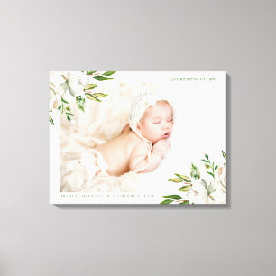Gilded Blooms Baby Photo Keepsaké Canvastryck
