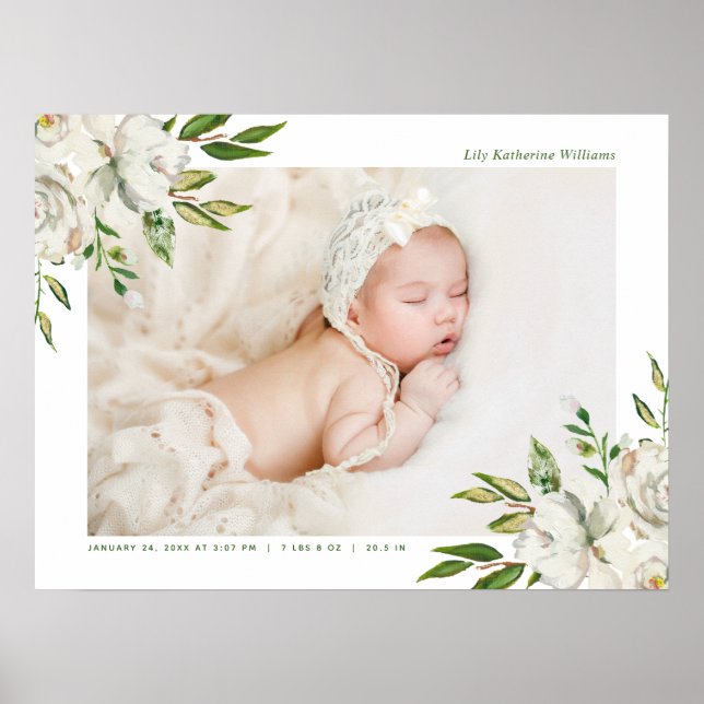 Gilded Blooms Baby Photo Keepsaké Poster (Framsidan)