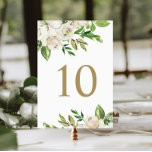 Gilded Blooms Blommigt Bröllop Bordsnummer<br><div class="desc">Anpassningsbar tryckte bröllop-bordsnummer-kort med en vacker målad blommigt gräns i grönt, vita och faux-guld-folie som matchar vår Gilded Blooms-samling. Anpassa varje nummer som du behöver och lägg till varje nummer i kundvagnen individuellt för att säkerställa korrekt utskrift. Använda designen verktyg för att redigera texten typsnitt och färg eller ladda upp...</div>