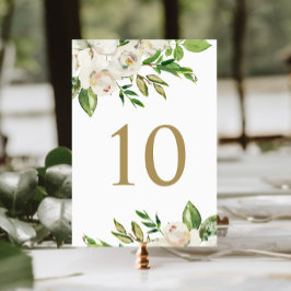 Gilded Blooms Blommigt Bröllop Bordsnummer