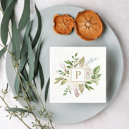 Gilded Blooms Bröllop Monogram Pappersservett