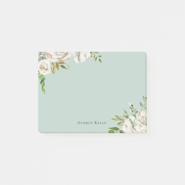 Gilded Blooms Personlig Monogrammed Post-it Block (Framsida)