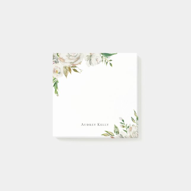 Gilded Blooms Personlig Monogrammed Post-it Block (Framsida)