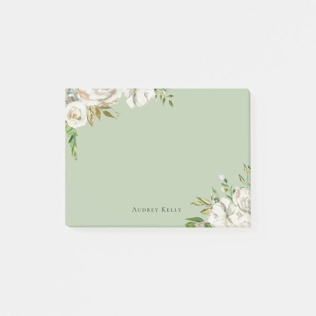 Gilded Blooms Personlig Monogrammed Post-it Block (Framsida)