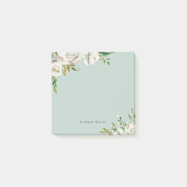 Gilded Blooms Personlig Monogrammed Post-it Block (Framsida)