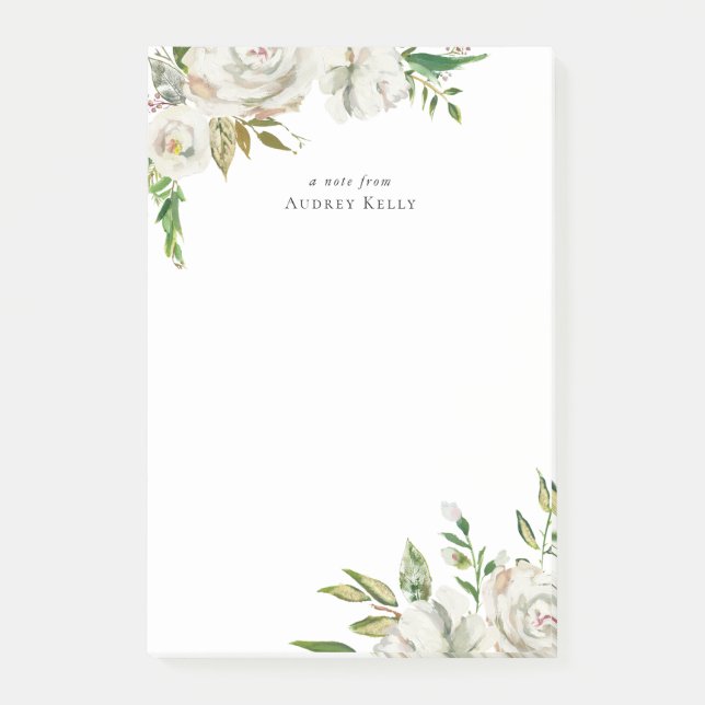 Gilded Blooms Personlig Monogrammed Post-it Block (Framsida)