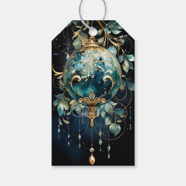 Gilded Botanicals: Grönt och Guld Symphony Presentetikett (Framsidan)