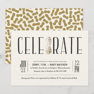 Gilded Celebrate the Peanut Baby Shower-inbjudan Inbjudningar