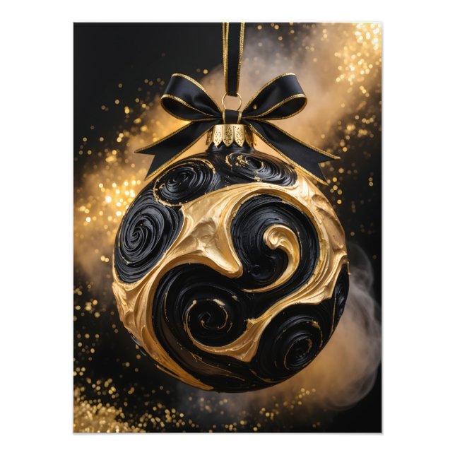 Gilded Charms – Golden Holiday Ornament Poster (Framsidan)