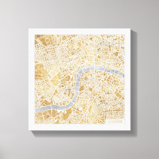 Gilded City Karta of London Canvastryck (Framsida)