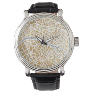 Gilded City Karta of Paris Armbandsur