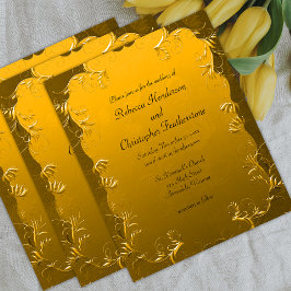 Gilded Elegance Golden Budget Wedding bjudande Flygblad