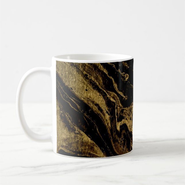 Gilded Elegance: Marbling's Splendid Magic Kaffemugg (Vänster)
