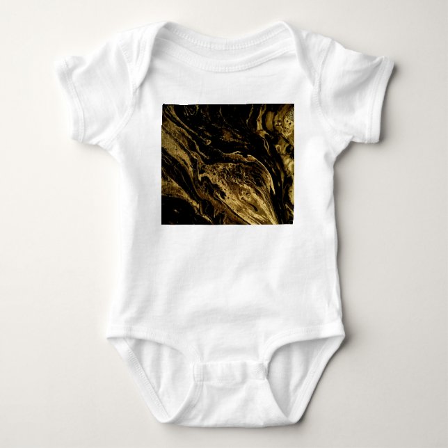 Gilded Elegance: Marbling's Splendid Magic T Shirt (Framsida)