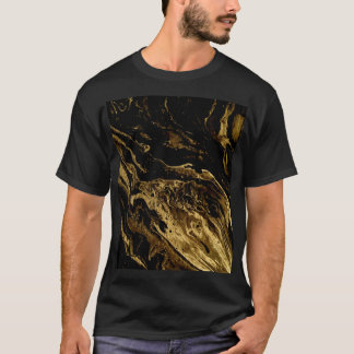 Gilded Elegance: Marbling's Splendid Magic T Shirt