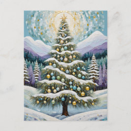 Gilded Evergreen Helg Vykort