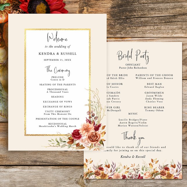 Gilded Fall Terracotta Blommigt Program (Skapare uppladdad)