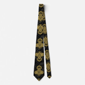 Gilded Fleur de Lis on Black Paisley Slips