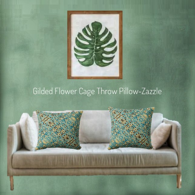 Gilded Flower Cage Kudde (Skapare uppladdad)