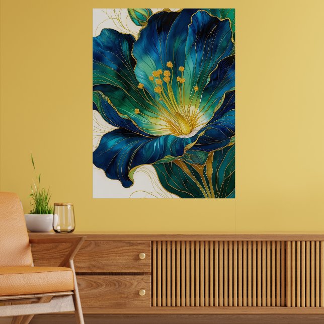 Gilded Flower Poster | Väggkonst (Vardagsrum 2)