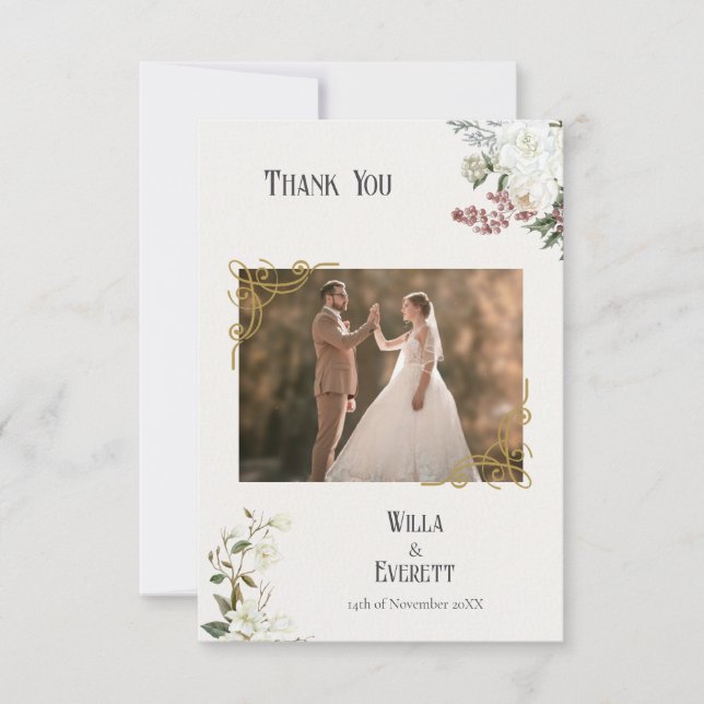 Gilded Garden Wedding tackkort Tack Kort (Framsida)