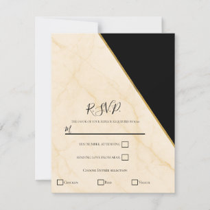 Gilded Geometry Lyx Elfenben & Guld Marmor RSVP Inbjudningar