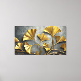Gilded Ginkgo: Metall Artistry Canvastryck