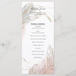 Gilded Gold Sage & Blush Botanical Wedding Program