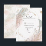 Gilded Gold Sage & Blush Botanical Wedding RSVP Inbjudningar<br><div class="desc">RSVP</div>