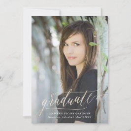 Gilded Grad Guld Script i Faux Foil Studenten Inbjudningar