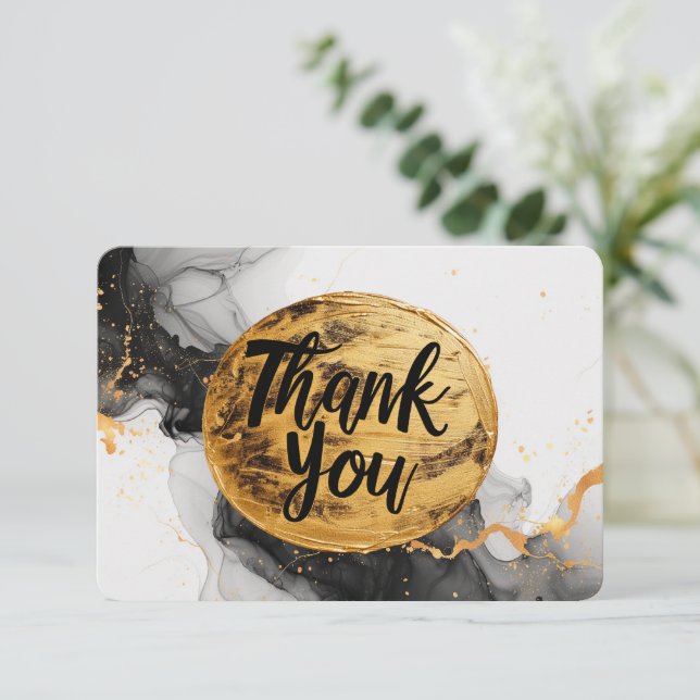 Gilded Gratitude: Modern Elegance Blank Tack Kort (Stående Fram)