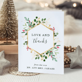 Gilded Greenery White | Fotojul Bröllop Tack Kort