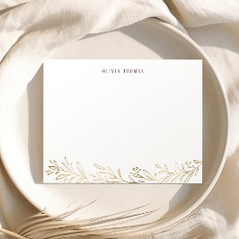 Gilded guld botanical personlig Stationery Anteckningskort