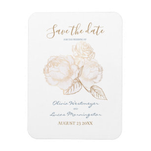 Gilded Guld Ro Dusty Blue Ivory Spara datumet Magnet