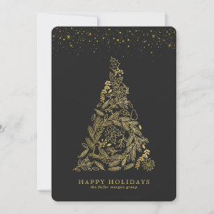 Gilded Guld Träd Corporate Helgdag Card Julkort