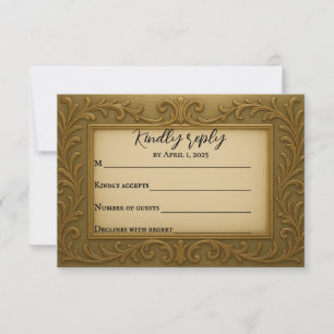 Gilded in Guld Bröllop OSA Card Kort