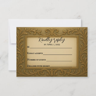 Gilded in Guld Bröllop OSA Card Kort