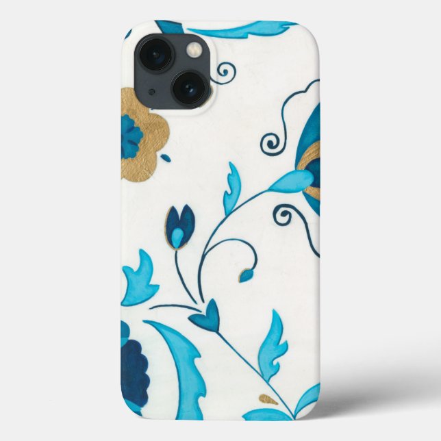 Gilded Indigo Flowers with White Background (Baksida)