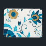 Gilded Indigo Flowers with White Background Magnet<br><div class="desc">En Erica J. Vess original,  gyldade indigoblommor vilar på en vit bakgrund. En enkel,  subtil målning som vem som helst skulle få som gåva från kärlek!</div>